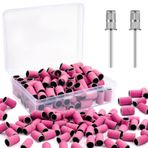 Rolybag Tırnak Matkabı için Zımpara Bantları, Tırnak Zımpara Bantları 180 Pembe Saklama Kutusu ile, 100 İnce Zımpara Bandı ve Çoğu Boyut 3/32 inç Tırnak Matkap Makinesi için 2 Parça Mandrel Ucu Dahil