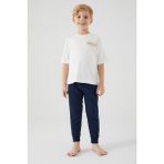 Rolypoly Erkek Çocuk Beyaz Kısa Kol Pijama Takım - 4 - 5 Yaş