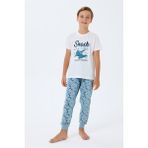 Rolypoly Erkek Çocuk Beyaz Pijama Takım - 6 - 7 Yaş