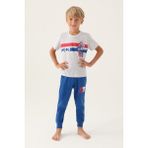 Rolypoly Erkek Çocuk Gri Kısa Kol Pijama Takım - 6 - 7 Yaş - Kar Melanj