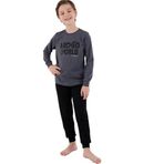 RolyPoly Erkek Çocuk Gri Uzun Kollu Pijama Takımı Gri 3684-G (10-11 Yaş)