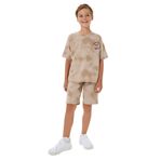 Rolypoly Erkek Çocuk Kahverengi Bermuda Takım, Kısa Kollu, Bisiklet Yaka, Oversize, 14-15 Yaş
