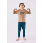 Rolypoly Erkek Çocuk Kahverengi Pijama Takımı - 10 - 11 Yaş