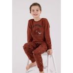 Rolypoly Erkek Çocuk Kahverengi Pijama Takımı - 4 - 5 Yaş