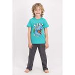Rolypoly Erkek Çocuk Kısa Kollu Pijama Takımı Mint - 1-2 Yaş