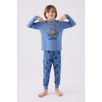 RolyPoly Erkek Çocuk Mavi Uzun Kol Pijama Takım - 2 - 3 Yaş