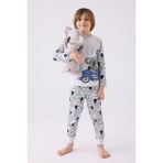 RolyPoly Erkek Çocuk Pijama Takımı ,süprem Dokuma - 3 - 4 Yaş - Kar Melanj