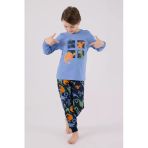 Rolypoly Erkek Çocuk Uzun Kol Pijama Takım Açık İndigo