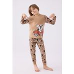 Rolypoly Erkek Çocuk Uzun Kol Pijama Takım RP3446 Vizon