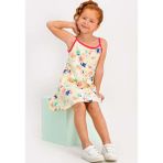 Rolypoly Happy Daisy Açık Sarı Ince Askılı Kız Çocuk Homewear Elbise - 5 - 6 Yaş