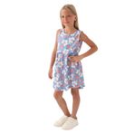 Rolypoly Kız Çocuk Çiçekli Penye Elbise, 4-5, RP3409-C-V1, Mavi, Kız Çocuklar