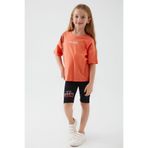 Rolypoly Kız Çocuk Garson Oranj Şortlu Pijama Takım 3073 Turuncu (Oranj) 10-11