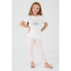 Rolypoly Kız Çocuk Pembe Kısa Kol Pijama Takım - 3 - 4 Yaş