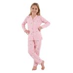 Rolypoly Kız Çocuk Pijama Takımı, Pembe, Gömlek Kesim, Uzun Kol, 4-5 Yaş