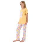 Rolypoly Kız Çocuk Pijama Takımı, Sarı, Çiçek Desenli, 7-8 Yaş