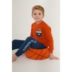Rolypoly Little Builders Turuncu Erkek Çocuk Uzun Kol Pijama Takım - Narçiçeği - 2 - 3 Yaş