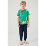 Rolypoly Rawr Yeşil Erkek Çocuk Kısa Kol Pijama Takım - 3-4 Yaş