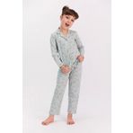 RolyPoly Relax Yeşilmelanj Kız Çocuk Gömlek Pijama Takımı