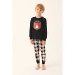 Rolypoly Siyah Erkek Çocuk Uzun Kol Pijama Takım - 6 - 7 Yaş