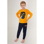 Rolypoly Spaced Turuncu Erkek Çocuk Uzun Kol Pijama Takım - Kayısı - 2 - 3 Yaş