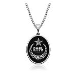 Rom Design 925 Ayar Ay Yıldız İçerisi Göktürkçe Türk Yazılı Erkek Gümüş Kolye