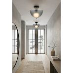 Roma Füme Siyah Krom Plafonyer Avize - Modern Retro Tavan Aydınlatması - Salon, Yatak Odası, Mutfak, Koridor, Antre Ve Hol Tavan Aydınlatması