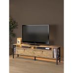 Roma Led Işıklı Özel Tasarım Metal Ayaklı Minifiksli Tv Ünitesi - Tv Sehpası 160 Cm