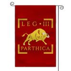 Roma Lejyonu Bahçe Bayrağı 30,48 cm x 45,72 cm - Çift Taraflı SPQR Askeri Amblem Dış Mekan Dekoru (LEGIO III PARTHICA)