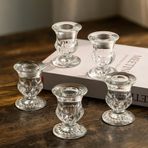 Romadedi Cam Konik Mumluklar - 10 Adet Şeffaf Küçük Şamdan Tutucu Toplu, Daha Kalın Cam Mum Çubukları Düğün Noel Partisi Yemek Masası Masa Orta Parça Dekor için Set