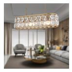 Roman 5'li Sıralı Eskitme Kristalli Taşlı Modern Tasarım Kristal Salon Avize