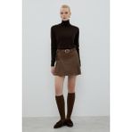 ROMAN Beli Kemerli Mini Etek Kahve K2615026_005 - 36