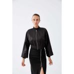 ROMAN Beli Lastikli Bomber Kadın Ceket Siyah K2216504_001 - 38