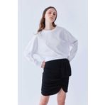 Roman Büzgülü Mini Etek Siyah K2215040_001