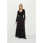 ROMAN Dantel Detaylı Pilise Örme Maxi Etek Siyah K2425001_001 - 36