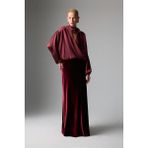 ROMAN Kadife Beli Lastikli Maksi Boy Etek Bordo K2615067_008 - 36
