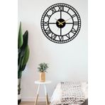 Roman Minute Metal Siyah 49 Cm Sessiz Akış Mekanizması Duvar Saati