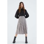 ROMAN Pileli Midi Desenli Etek Standart Renk K2115048_089 - 36