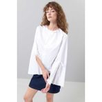 ROMAN Yırtmaçlı Ispanyol Kol Poplin Bluz Beyaz K2513017_002 - 40