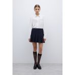 ROMAN Yün Karışımlı Pileli Mini Etek Lacivert K2615025_015 - 38