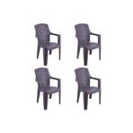 Romanoset Plastik Elegance Rattan Efektli Kollu Plastik Sandalye 4 Lü Set