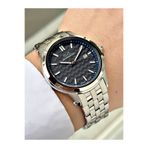 Romanson Takvimli Gümüş-Lacivert Renk Çelik Kordon Çelik Kasa Erkek Kol Saati 2151MR