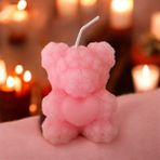 Romantik Ayıcık Şeklinde Pembe Dekoratif Mum