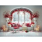 Romantik Bir Arka Plan: Kırmızı Güller ve Işıklar ile 200X150CM Stüdyo Fonu