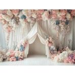 Romantik Çiçekli Arka Plan 200X150CM, Düğün ve Etkinlikler Için Stüdyo Fonu