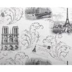 Romantik duvar kağıdı Edem 9050 – 10 duvar kağıdı kabartmalı Shabby Chic Stil Paris Eyfel Kulesi Notre Dame ışıltılı beyaz gri antrasit, 65 m2