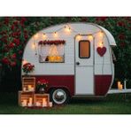 Romantik Güller ve Işıklarla Bezenmiş Şirin Karavan Arka Plan, 200X150CM, Stüdyo Fonu - -