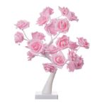 Romantik LED Gül Bonsai Ağacı Masa Lambası Noel Dekorasyonu için Başucu Gece Lambası Yapay Çiçekli