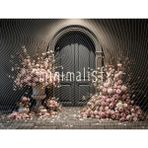 Romantik Pembe Güller ve Zarif Kapı Arka Plan, 200X150CM, Stüdyo Fonu