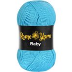Rome Yarn Bebek yünü (#3 DK) hafif kamgarn bebek ipliği, örgü ipliği Baby Best uni bebek yünü, tüylenmez örgü yünü, örgü ve tığ işi için akrilik iplik (1 yumak, 576 turkuaz mavisi)