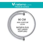 Romena | Valtemo 90 cm Parlak Krom Uzun Ara Hortum – Batarya & Yönlendirici Arası Bağlantı